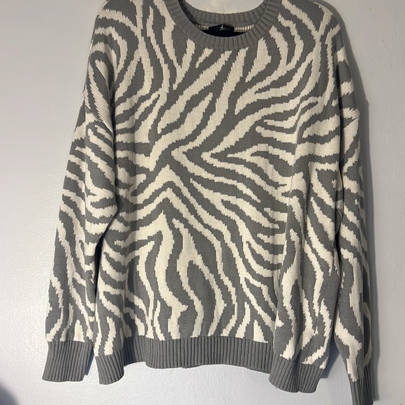 Jason Wu zebra print sweater cotton blend size large - Picture 2 of 5